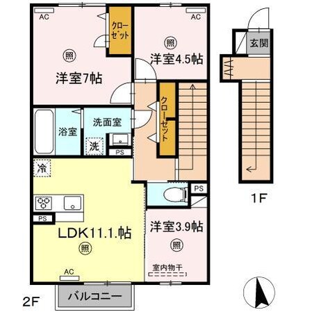 中津駅 徒歩37分 1-2階の物件間取画像